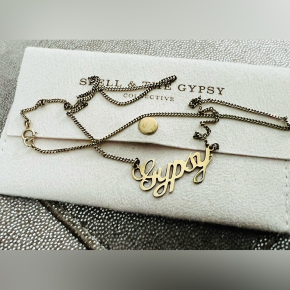 SOLD Spell And The Gypsy GYPSY Letters Necklace Gold - Picture 2 of 6